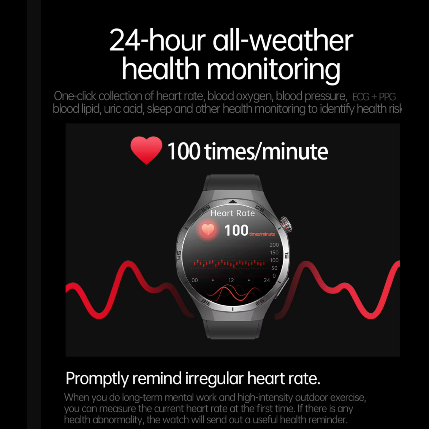 Blood Glucose Smart Watch WIth ECG | BP & More