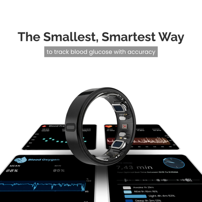 Aurora Eclipse - V2  Glucose Smart Ring + ECG & BP | Subscription Free