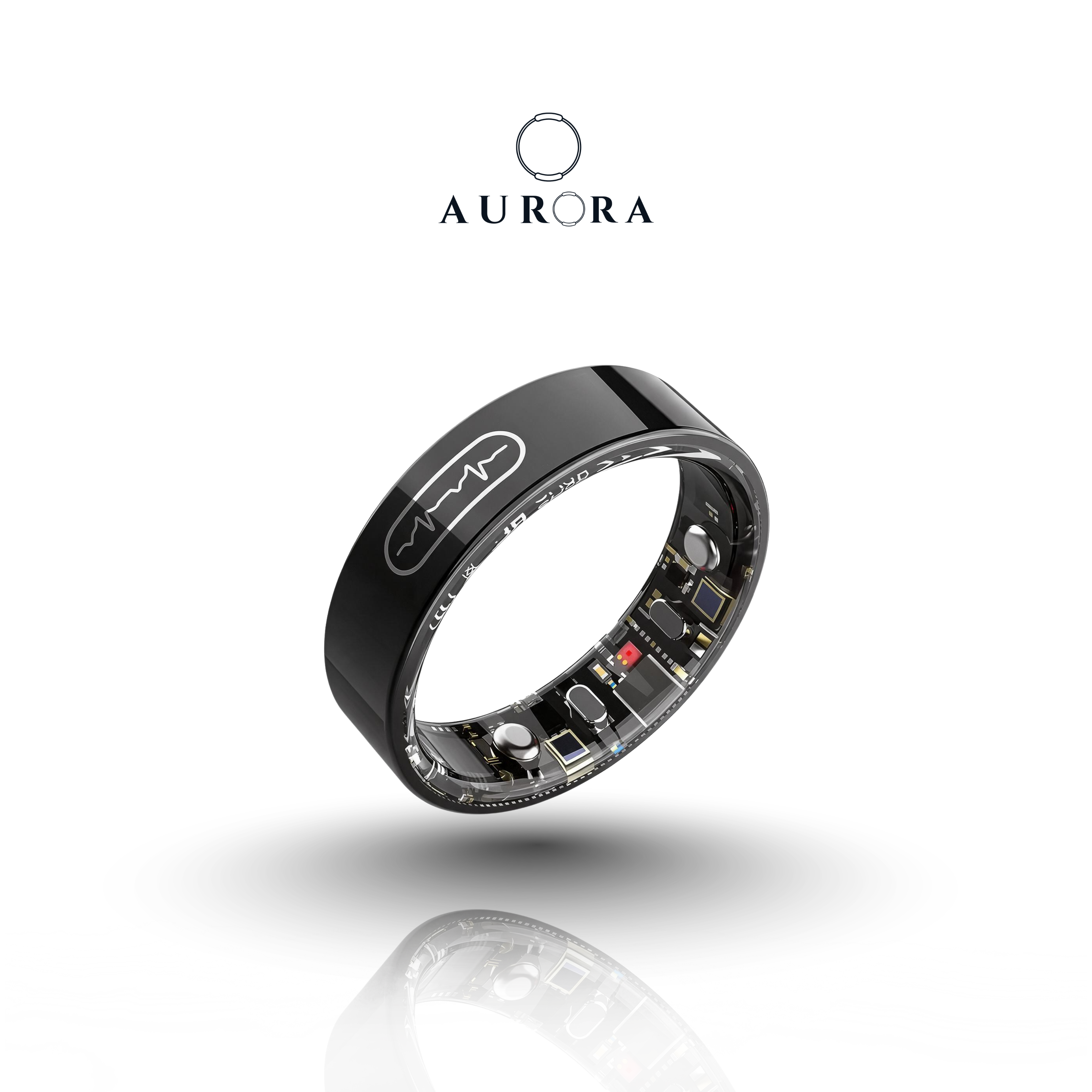 Aurora Eclipse - Glucose Smart Ring + ECG & BP | 7+ Health Features | Subscription Free