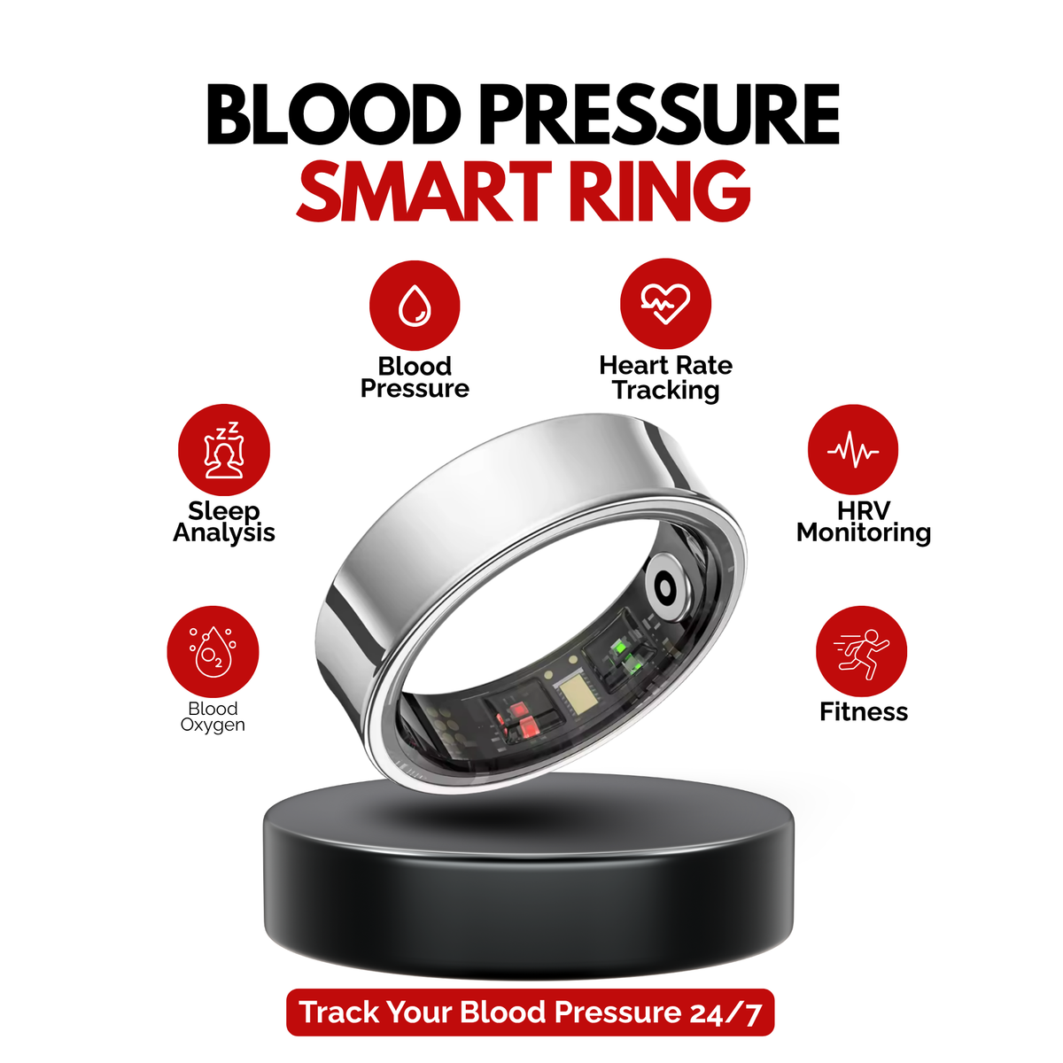 Aurora Motion  - Blood Pressure Ring  | HRV , Sleep & More | Subscription Free