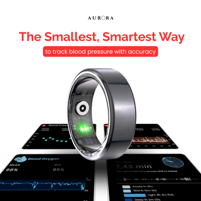 Aurora Motion  - Blood Pressure Ring  | HRV , Sleep & More | Subscription Free